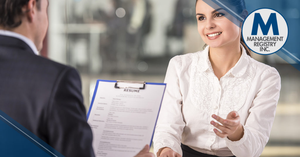 nurse explaining resume to potential employer